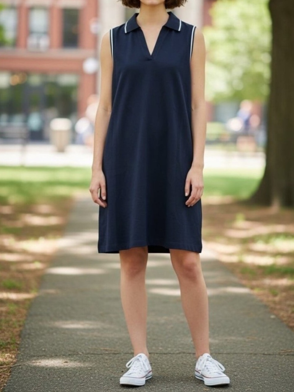 NWT SPANX Air Essentials Pique Polo Tank Dress in Navy, size 1X